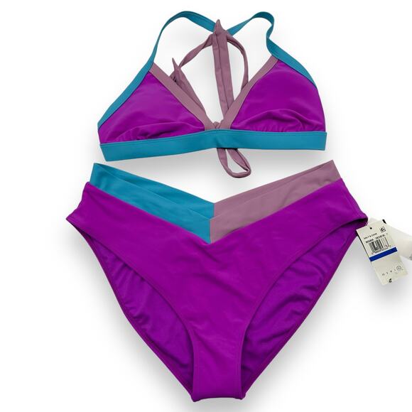 Salt + Cove Pink and Blue Bikini - Picture 2 of 12